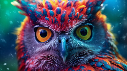 Fototapeta premium multicolored portrait of an owl.