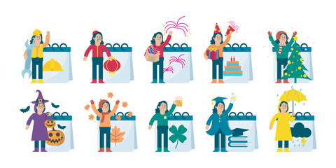 Fototapeta premium Calendar Illustration