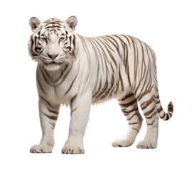 white tiger isolated on white - transparent background PNG