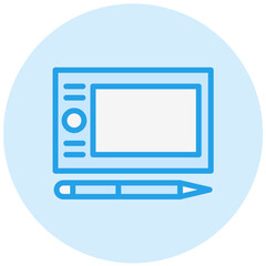 Graphic Tablet Vector Icon Design Illustration