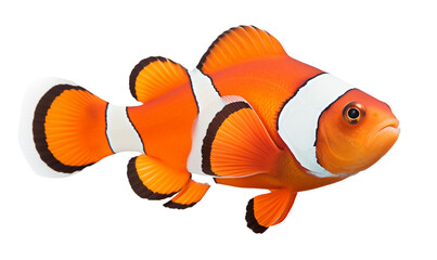 Clownfish isolated on white - transparent background PNG