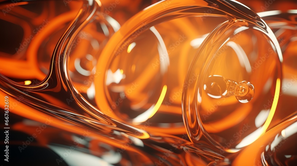 Poster abstract medical technology background with orange color scheme and 3d rendering of innovation medic
