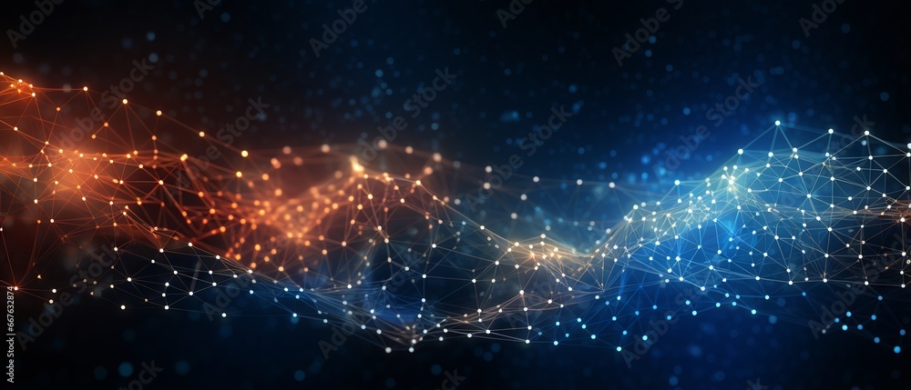 Poster abstract technology particles mesh background: a futuristic and dynamic design concept
