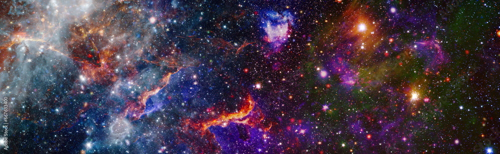 Wall mural magic color galaxy. infinite universe and starry night. bright star nebula. distant galaxy. abstract