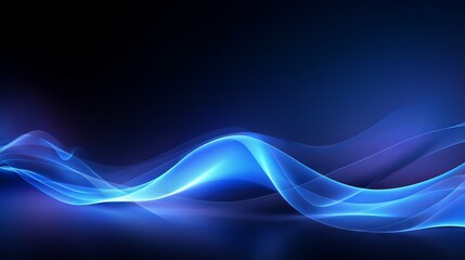 Abstract blue wavy lines on digital technology background for web design and presentation