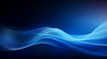 Abstract blue wavy lines on digital technology background for web design and presentation