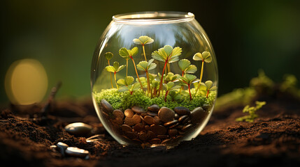 Magical Fantasy Money Tree Concept of Money Investment Focused Foreground