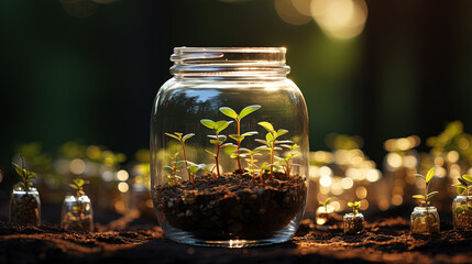 Magical Fantasy Money Tree Concept of Money Investment Focused Foreground