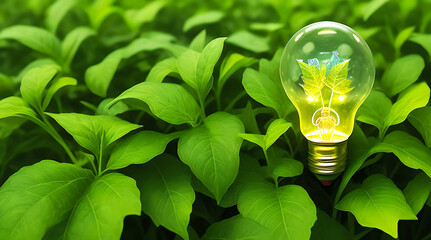 Nature's lightbulb Sustainable orgs, eco-responsibility, renewable energy.
