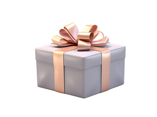 Gift box with bow isolated on transparent background