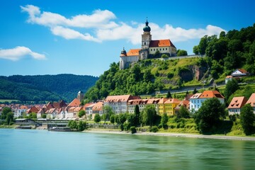 Fototapeta na wymiar Hainburg an der Donau: Austrian city in Lower Austria. Generative AI