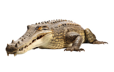 Crocodile's Graceful Pose on Transparent background - obrazy, fototapety, plakaty