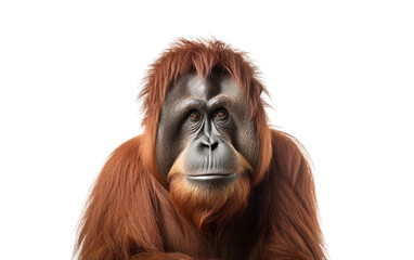 Vibrant Orangutan Portrait on Transparent background