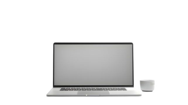 Laptop isolated on transparent background