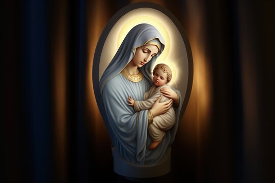 The Virgin Mary holds Jesus Christ in her arms