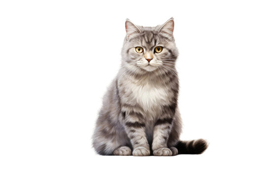 Majestic Cat Portraiture on Transparent Background