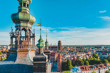 Church of St. Catherine in Gdańsk. Old Town. View from the drone. © Kamil