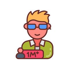 Male Influencer icon in vector. Illustration