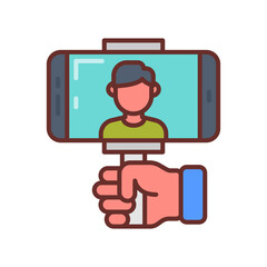 Vlogging icon in vector. Illustration