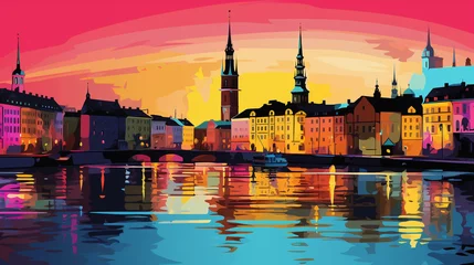 Foto op Aluminium stockholm city pop art © Strabiliante