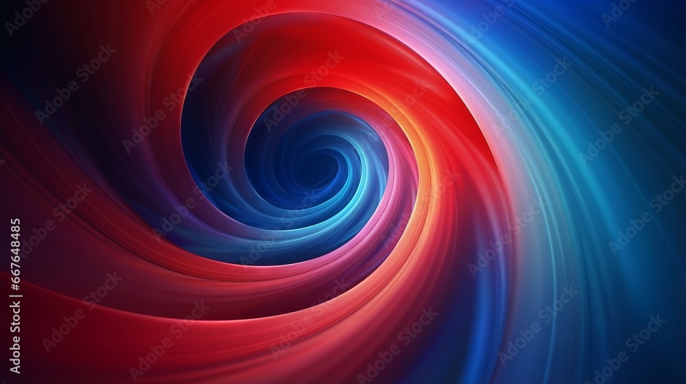 Poster red and blue spiral abstract background with space for text. circle orbit rotation pattern with dyna