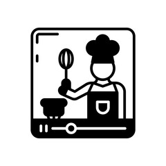 Cooking Vlog icon in vector. Illustration