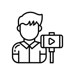 Vlogger icon in vector. Illustration