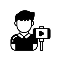 Vlogger icon in vector. Illustration
