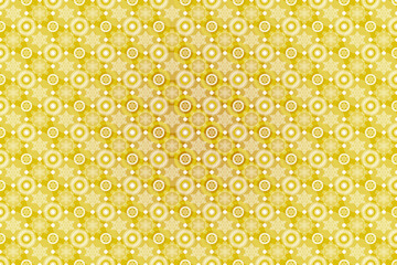 Estampa de continuidade em cores amarela e dourada com motivos natalinos.