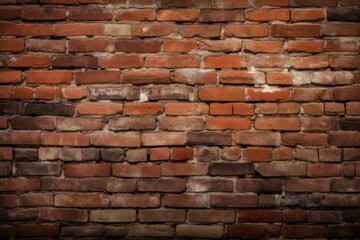 Fototapeta premium Crumbly Old brick wall. Grunge stone interior. Generate Ai
