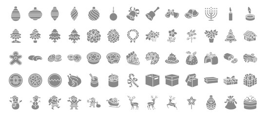 Fototapeta premium A set of Christmas line icons
