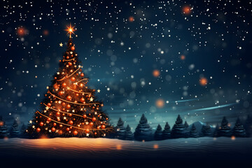 christmas tree decorations, santa claus with gifts, snowman in the snow, christmas gift boxes