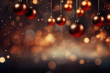 Obraz premium christmas tree decorations, santa claus with gifts, snowman in the snow, christmas gift boxes