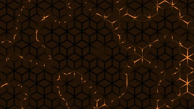 Super cool hi-tech hexagon geometrical pattern with glowing neon light futuristic technology background