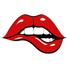 Obraz premium Woman mouth biting her lower lip