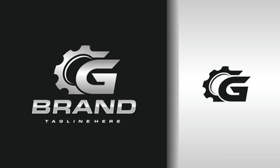 letter G gear logo - obrazy, fototapety, plakaty