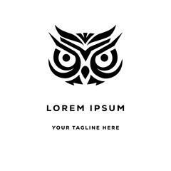 owl abstract business logo design