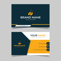 elegant modern business card design template black and yellow