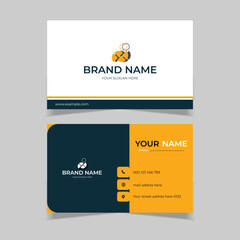 elegant modern business card design template black and yellow