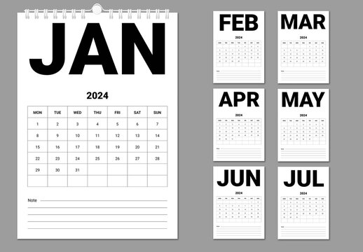 Wall Calendar 2024 Template
