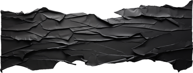 black piece of torn paper sticker