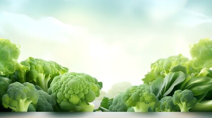 fresh green broccoli on the table - obrazy, fototapety, plakaty