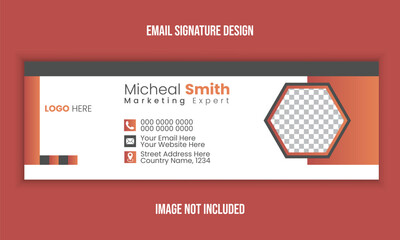 Modern and minimalist email signature or email footer template