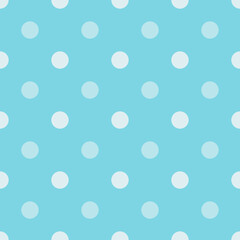 White Polka Dots Pattern Repeat on blue Background