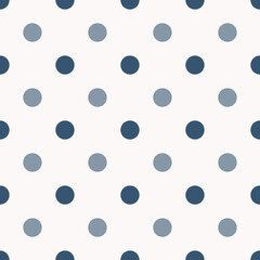 blue Polka Dots Pattern Repeat on white Background