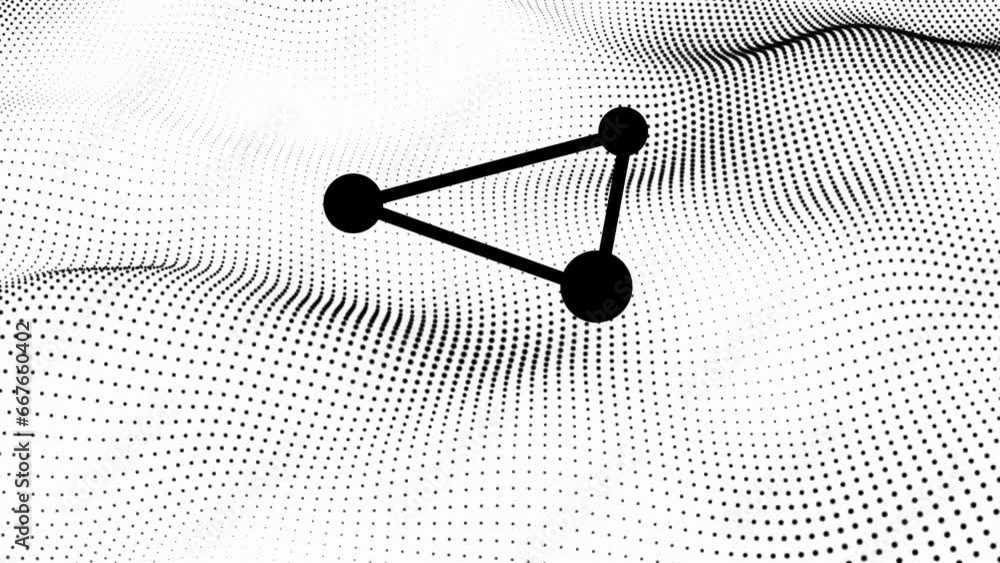 Poster white abstract background and black dot. halftone dot pattern. abstract network of connected black d