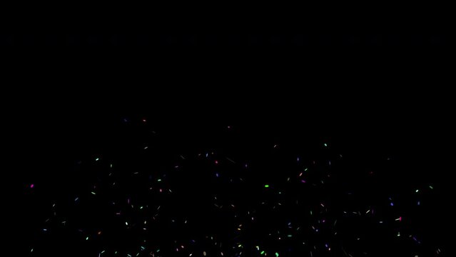Multicolor Party confetti - seamless looping, alpha channels and 4K falling on Black