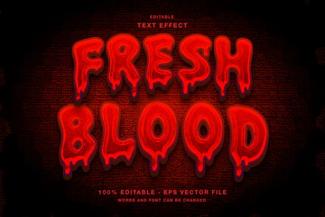fresh blood text style effect template editable - obrazy, fototapety, plakaty