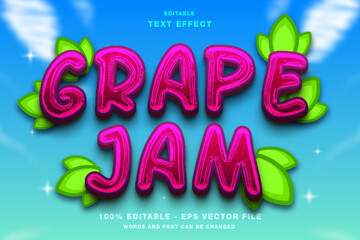 grape jam text style effect template editable