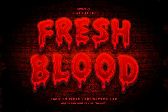 fresh blood text style effect template editable - Powered by Adobe